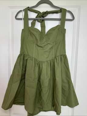 Princess Polly Olive Green Halter Sundress